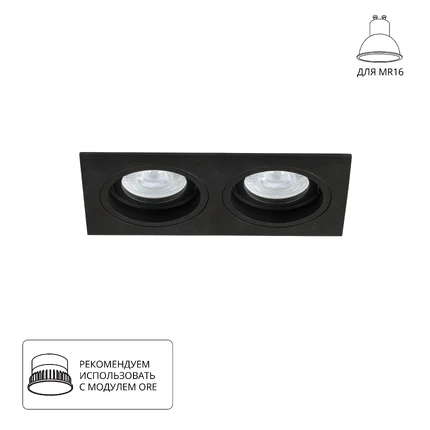 Точечный встраиваемый светильник Arte Lamp TARF A2178PL-2BK